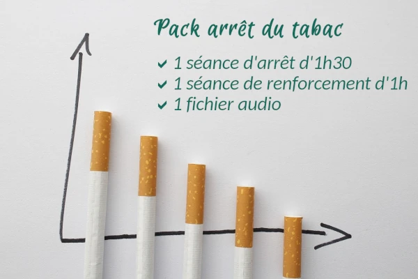 Une courbe avec des cigarettes de plus en plus réduites pour symboliser l'arrêt du tabac.